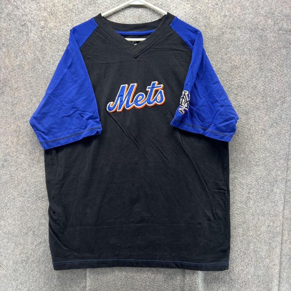 Majestic Black and Blue Mets Short Sleeve Tee